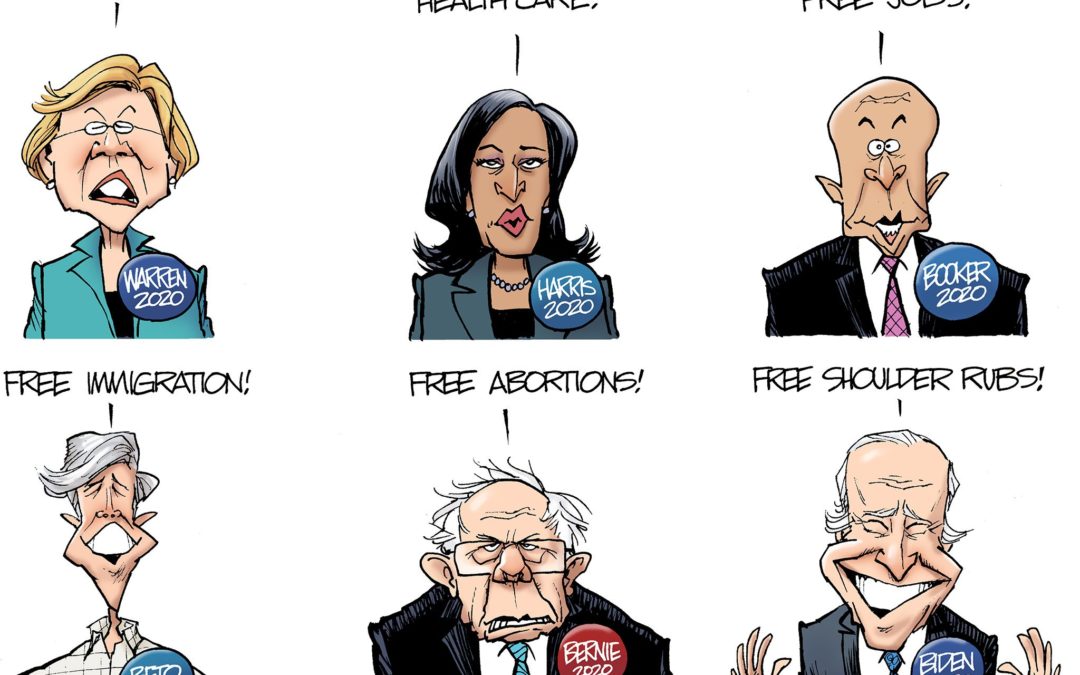 Which 2020 candidate can offer the best &apos;free&apos; items?: Today&apos;s Toon
